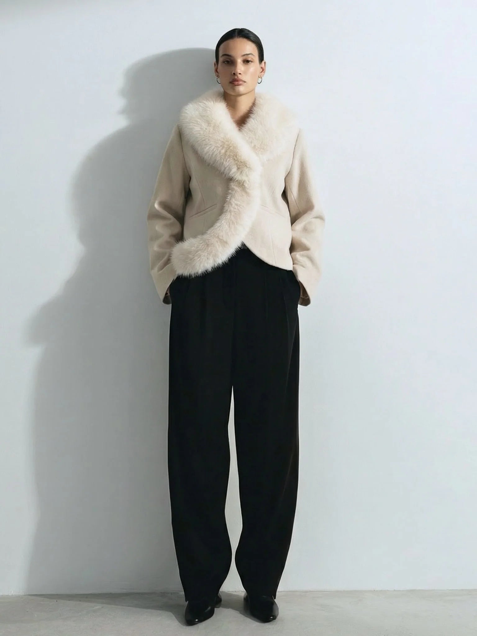 Luxurious Faux Fur-Trimmed Jacket