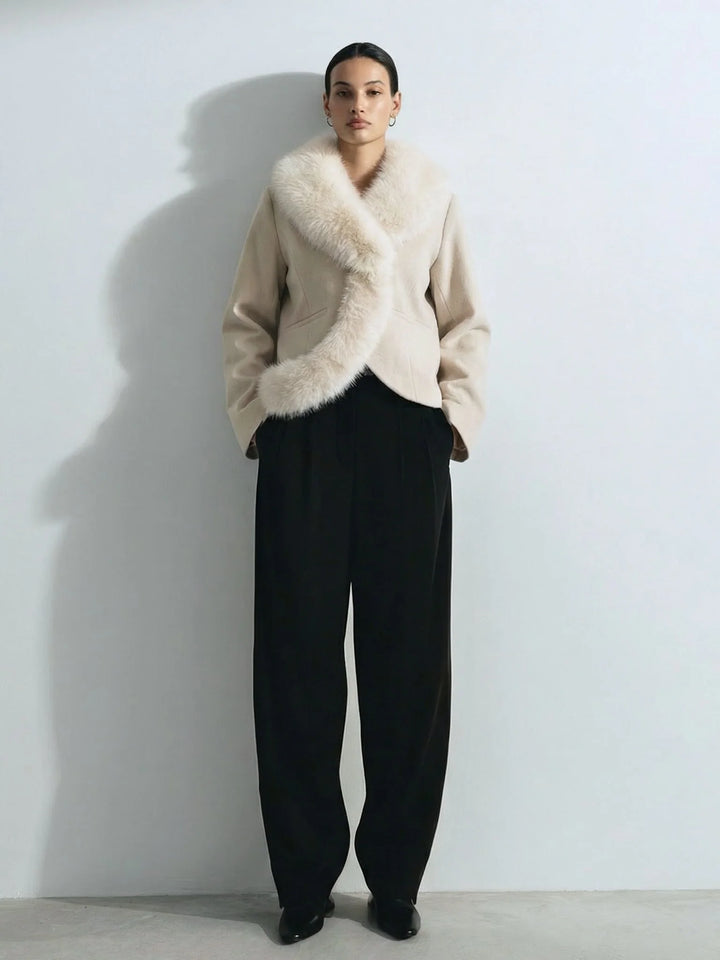Luxurious Faux Fur-Trimmed Jacket