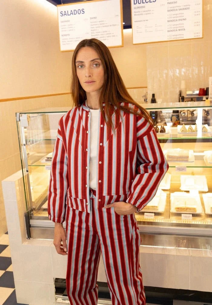 Striped Button - Down Set - Leeylaa