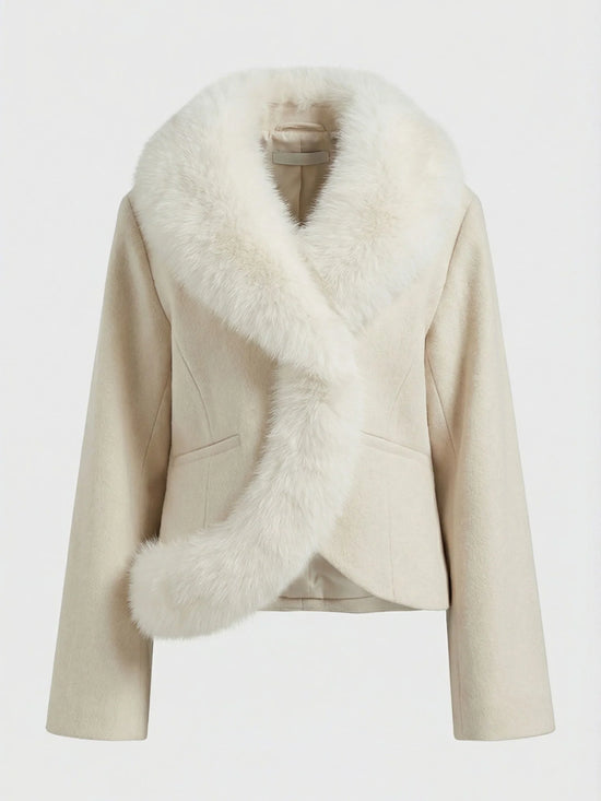 Luxurious Faux Fur-Trimmed Jacket