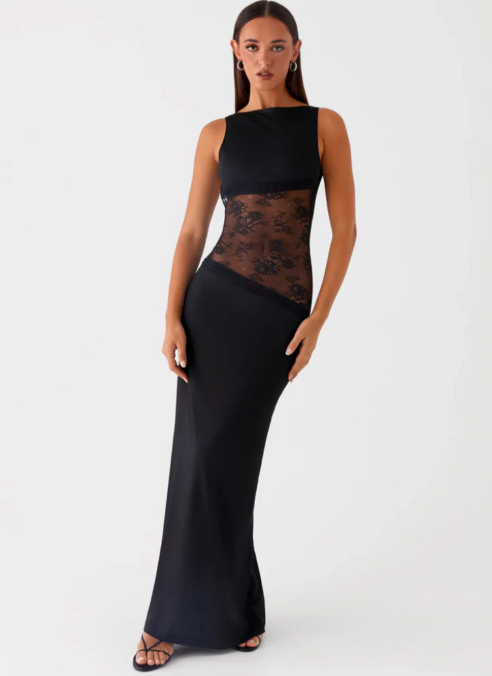 Effortless Elegance Lace Cut-Out Maxi Dress