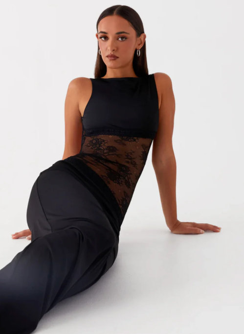 Effortless Elegance Lace Cut-Out Maxi Dress