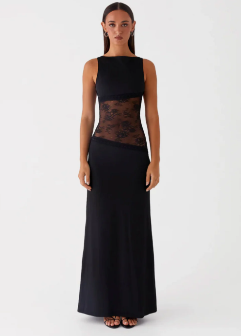 Effortless Elegance Lace Cut-Out Maxi Dress