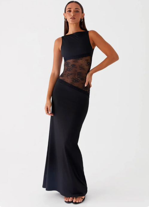 Effortless Elegance Lace Cut-Out Maxi Dress