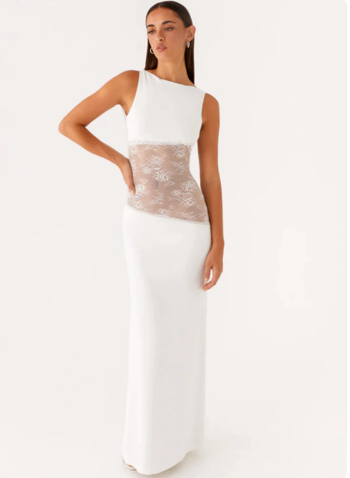 Effortless Elegance Lace Cut-Out Maxi Dress