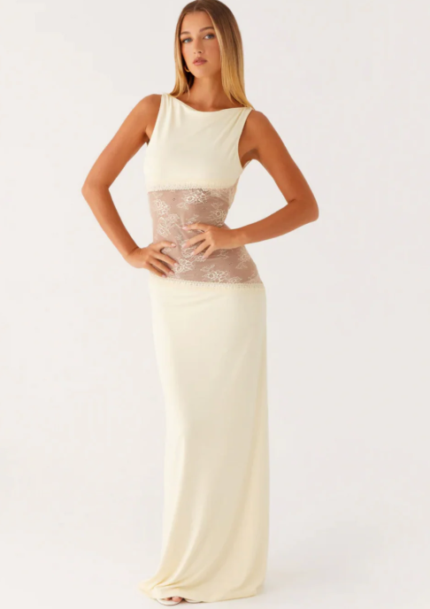Effortless Elegance Lace Cut-Out Maxi Dress