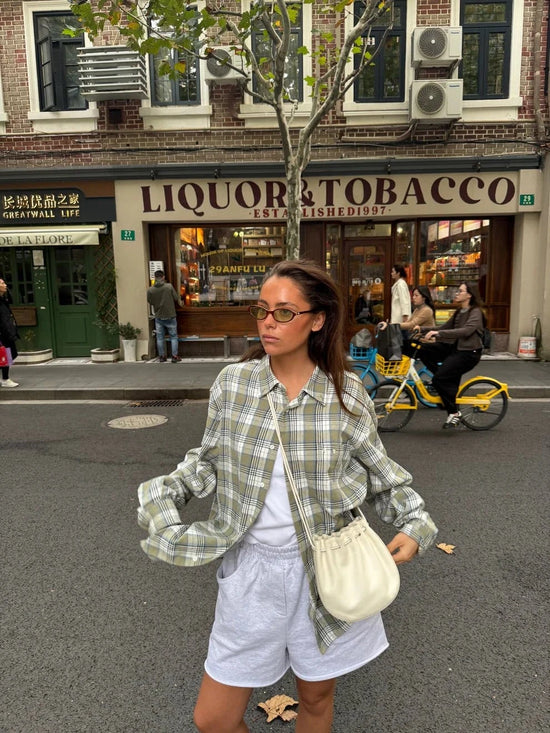 Seamless Charm Checked Shirt - Leeylaa