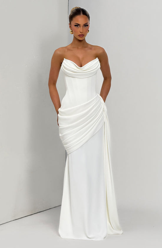 Pleated Cowl Gown