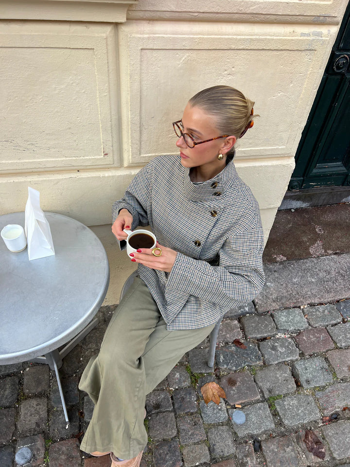 Houndstooth Belted Jacket