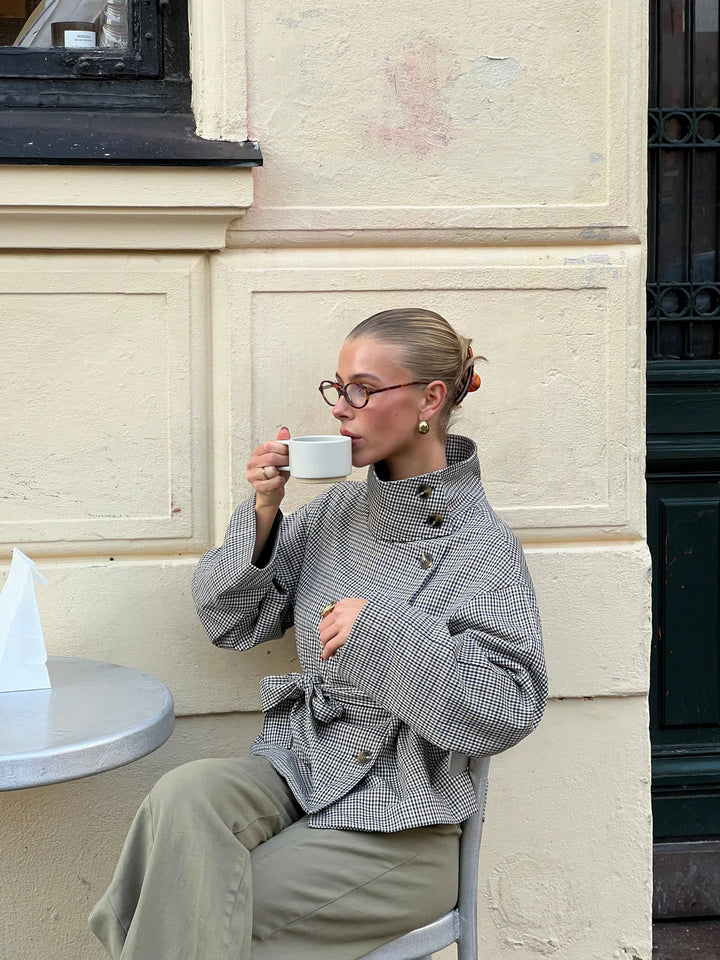 Houndstooth Belted Jacket