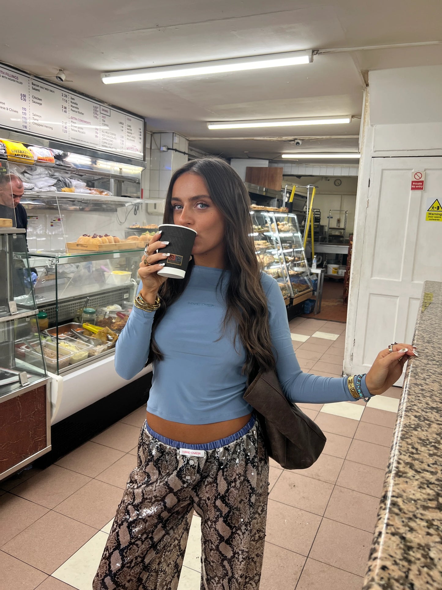 Hand Over Embroidered Long Sleeve Top