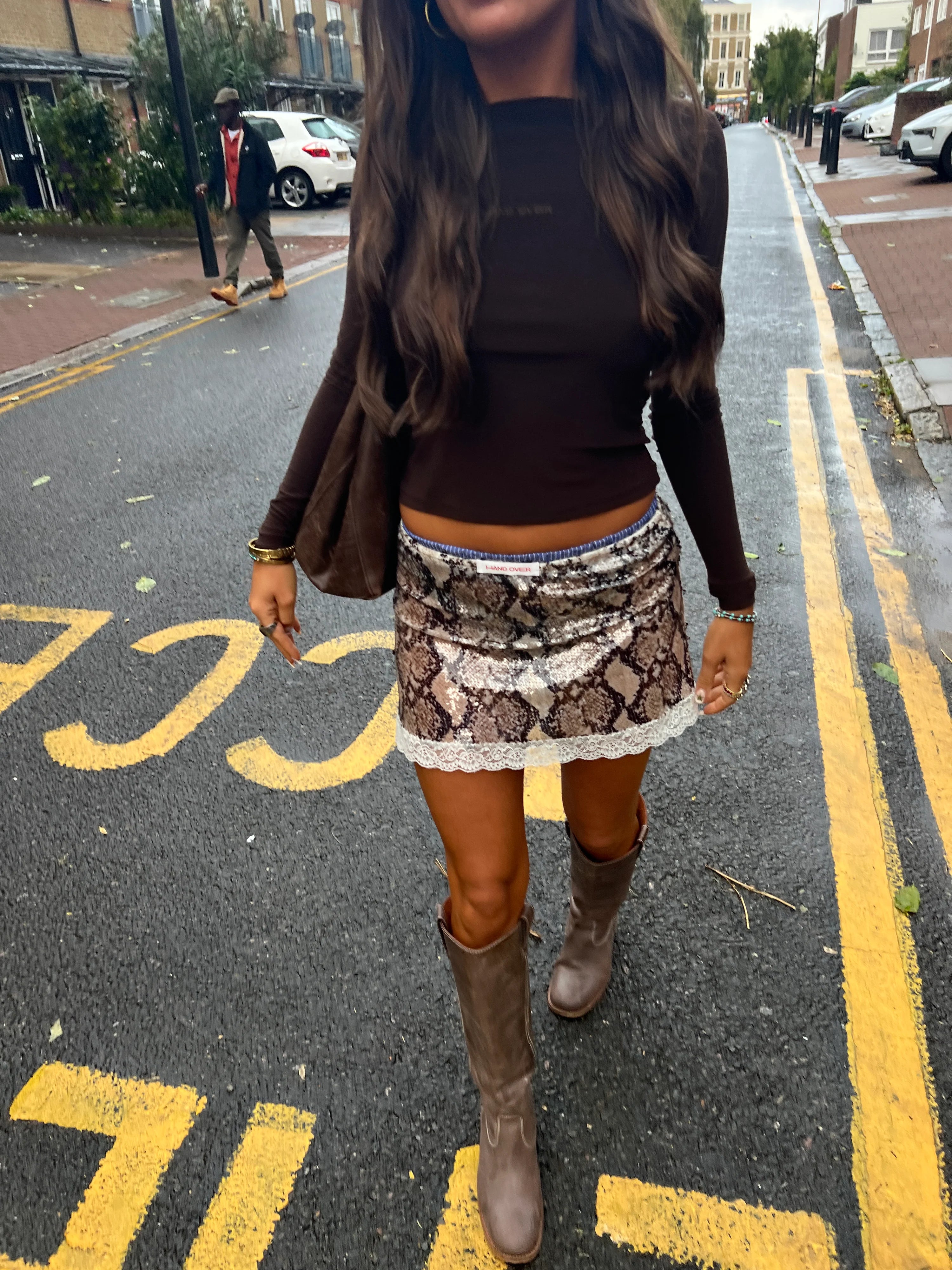 Hand Over Embroidered Long Sleeve Top