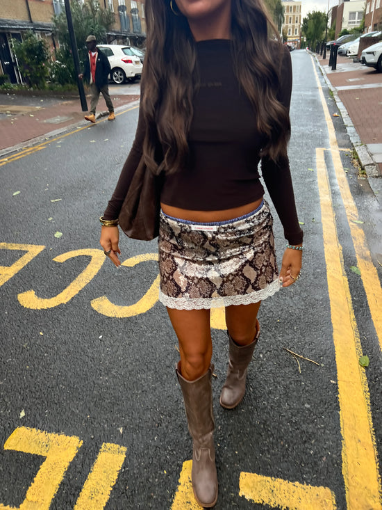 Hand Over Embroidered Long Sleeve Top