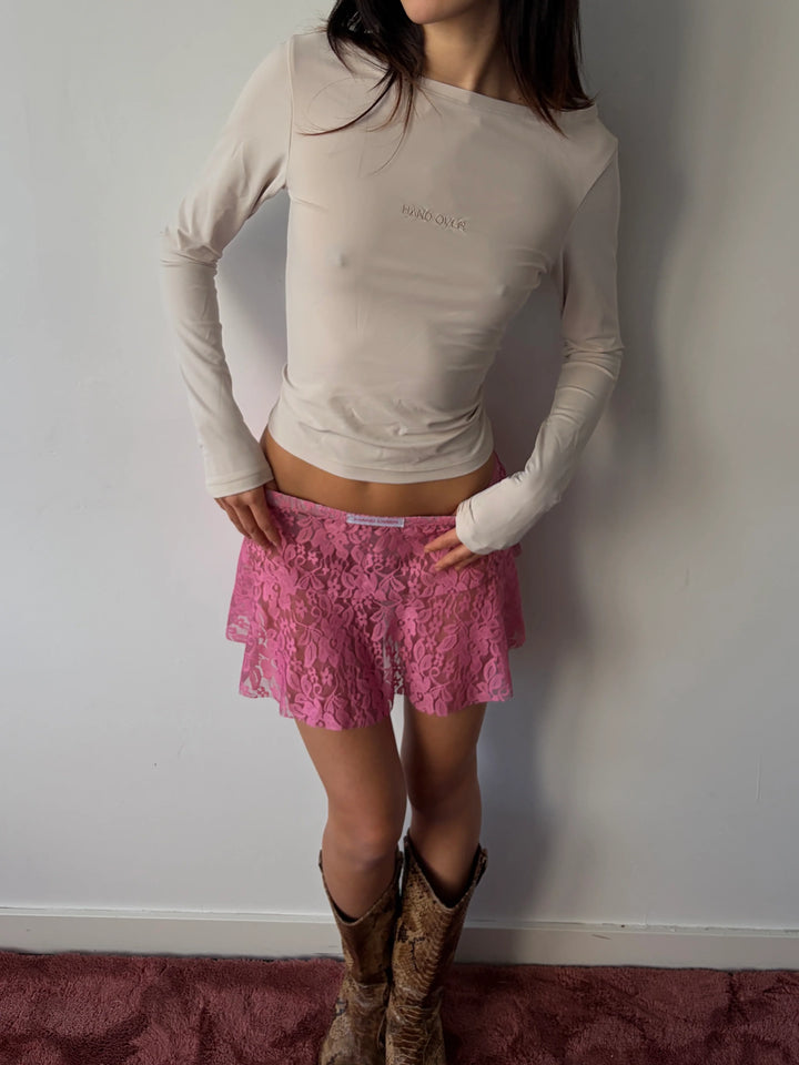 Hand Over Embroidered Long Sleeve Top