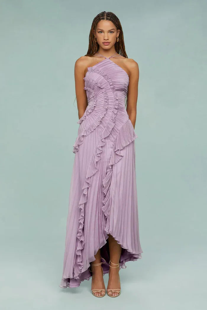 Ruffled Pleated Maxi Dress