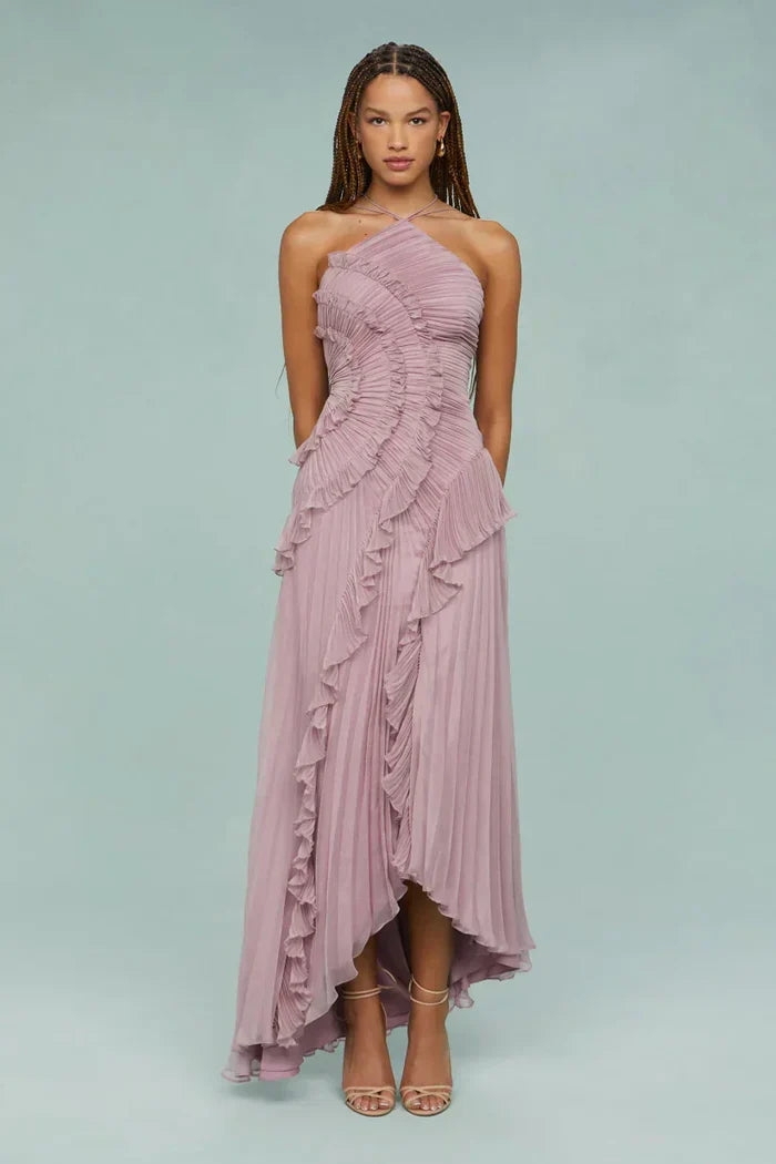 Ruffled Pleated Maxi Dress