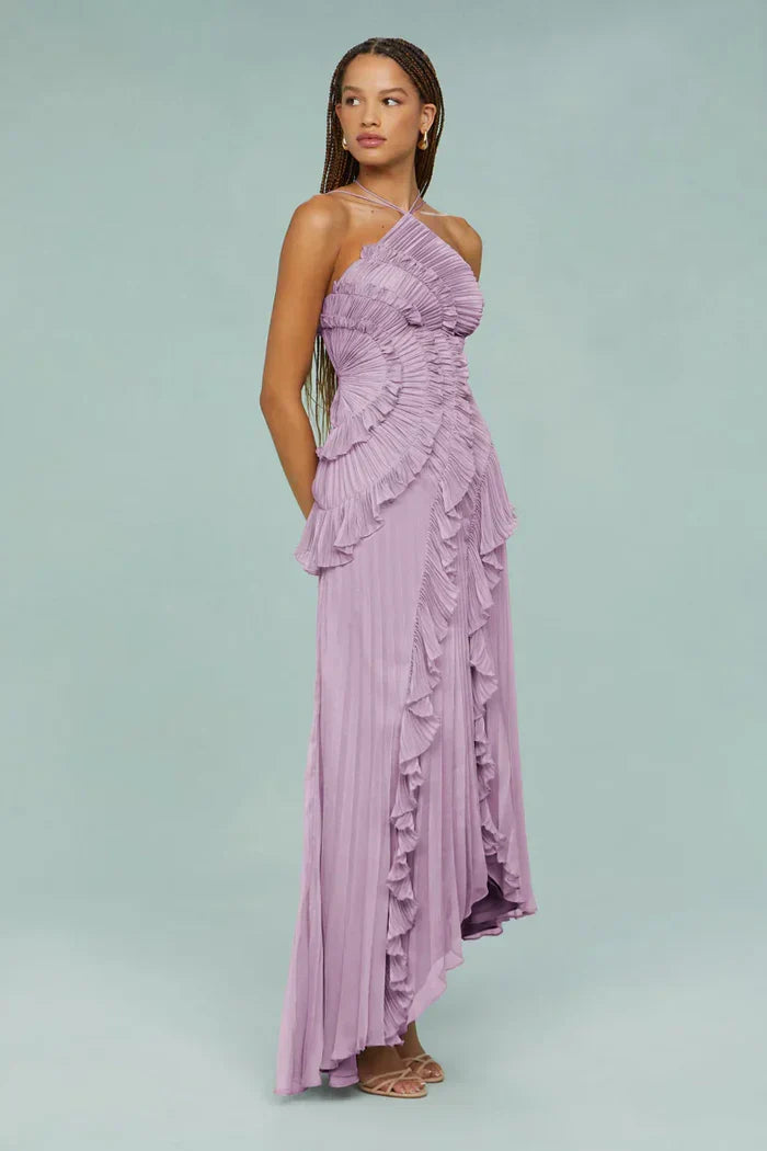Ruffled Pleated Maxi Dress