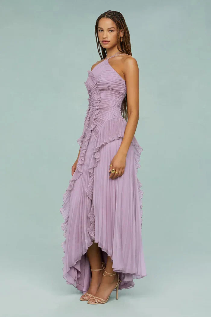 Ruffled Pleated Maxi Dress