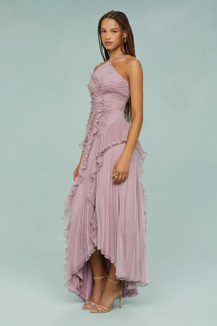 Ruffled Pleated Maxi Dress