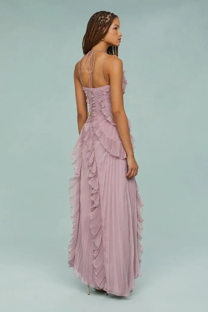 Ruffled Pleated Maxi Dress