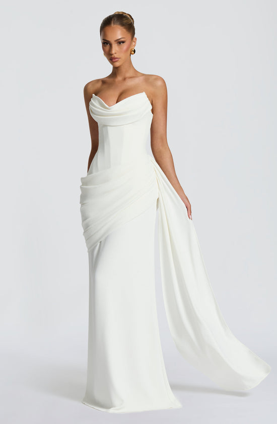 Pleated Cowl Gown