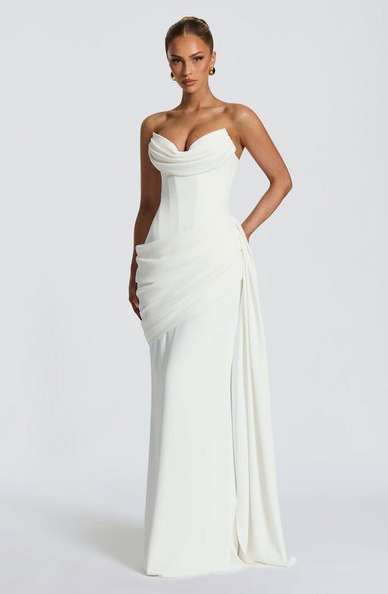 Pleated Cowl Gown