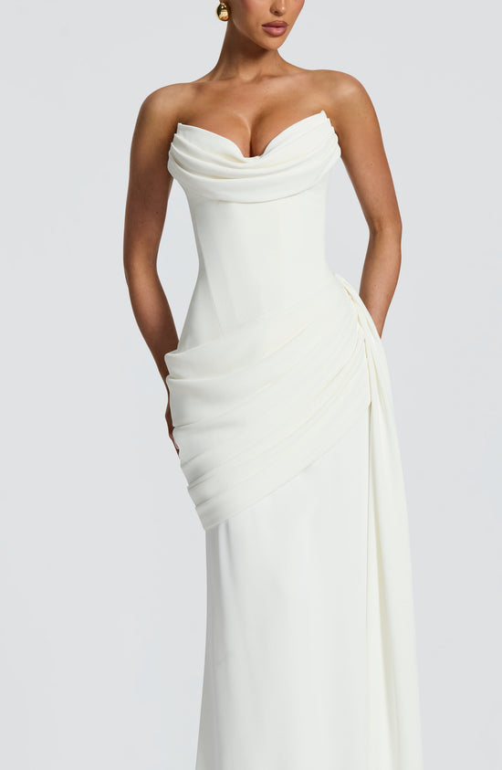 Pleated Cowl Gown