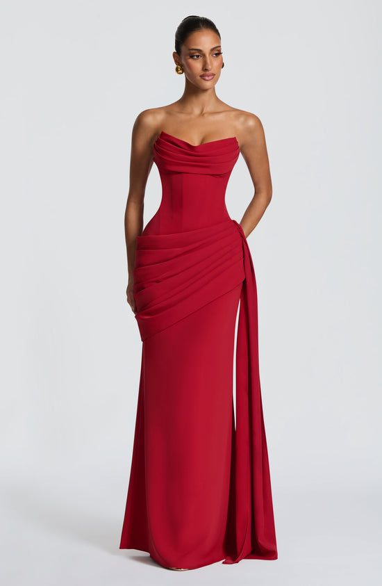 Pleated Cowl Gown