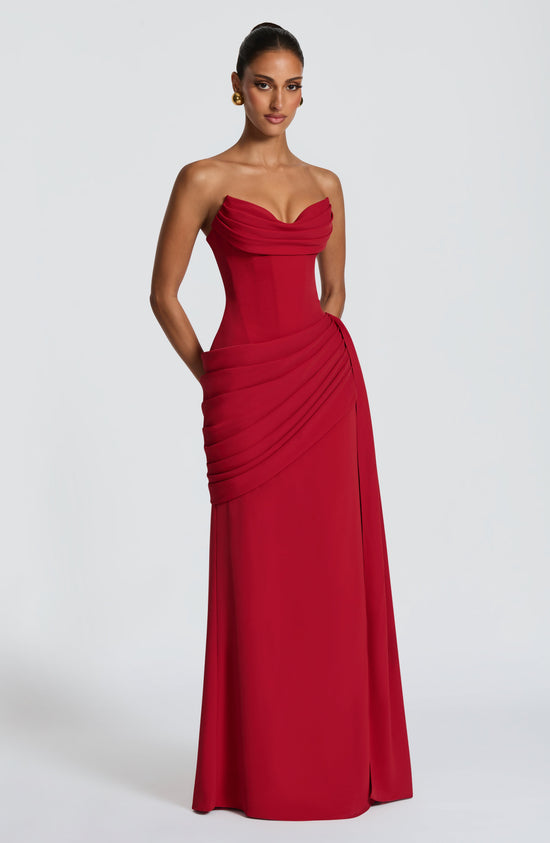 Pleated Cowl Gown