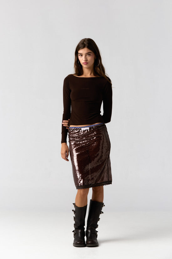 Hand Over Embroidered Long Sleeve Top