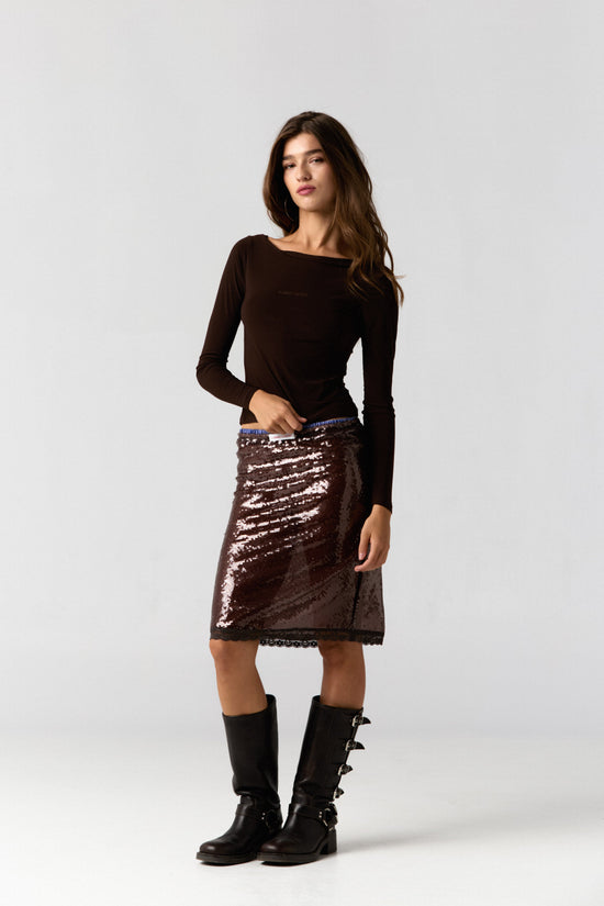 Hand Over Embroidered Long Sleeve Top