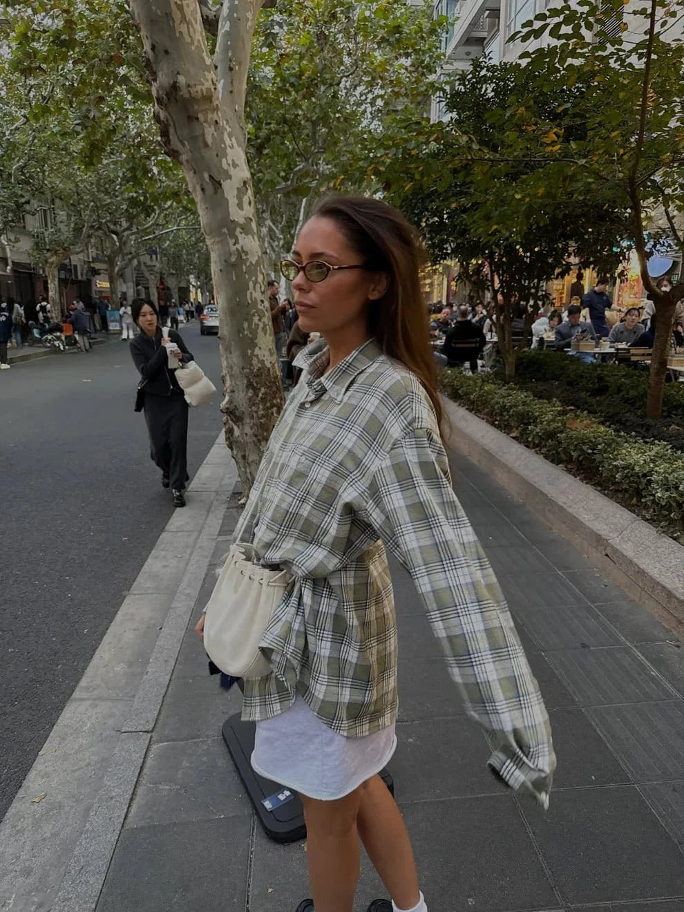 Seamless Charm Checked Shirt - Leeylaa