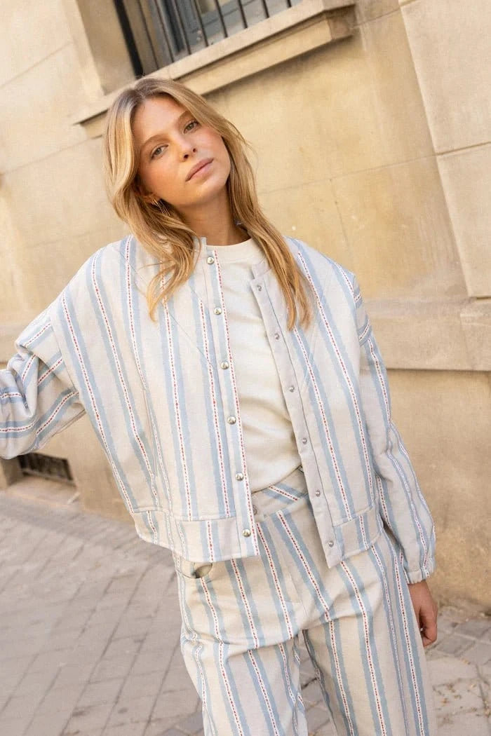 Striped Button - Down Set - Leeylaa
