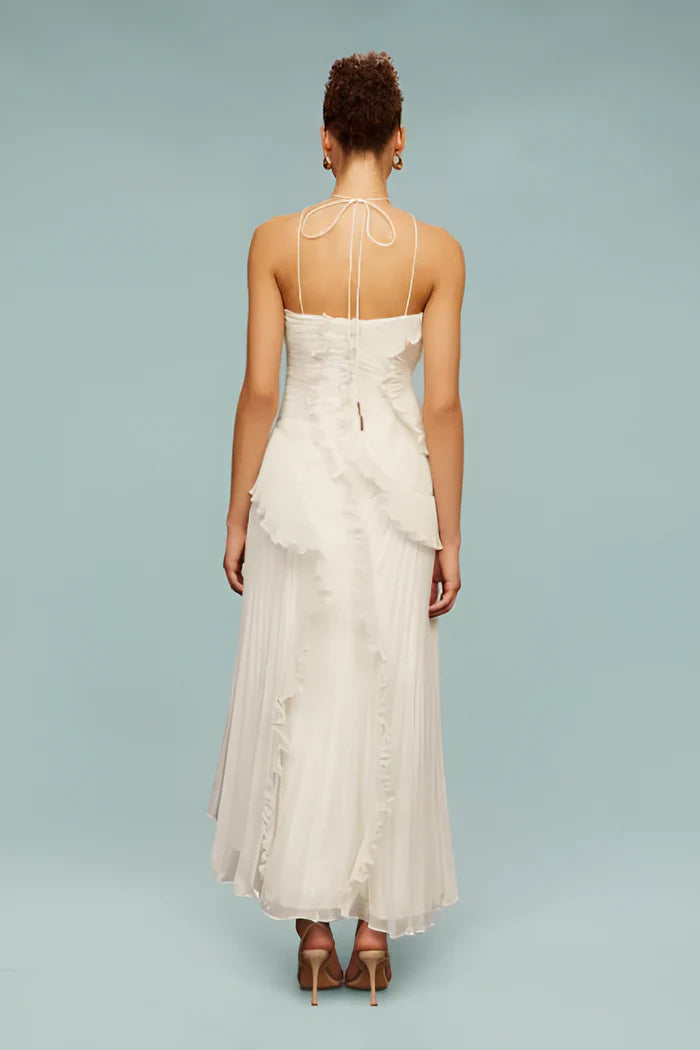 Ruffled Pleated Maxi Dress