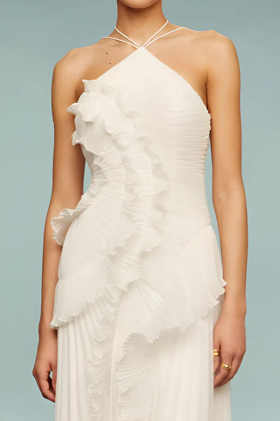 Ruffled Pleated Maxi Dress
