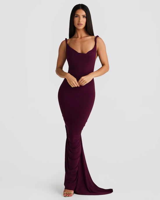 Twist-Back Maxi Dress