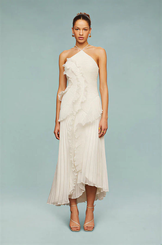 Ruffled Pleated Maxi Dress
